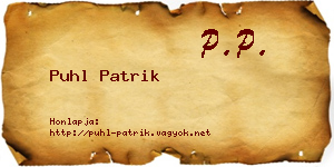 Puhl Patrik névjegykártya