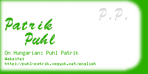 patrik puhl business card